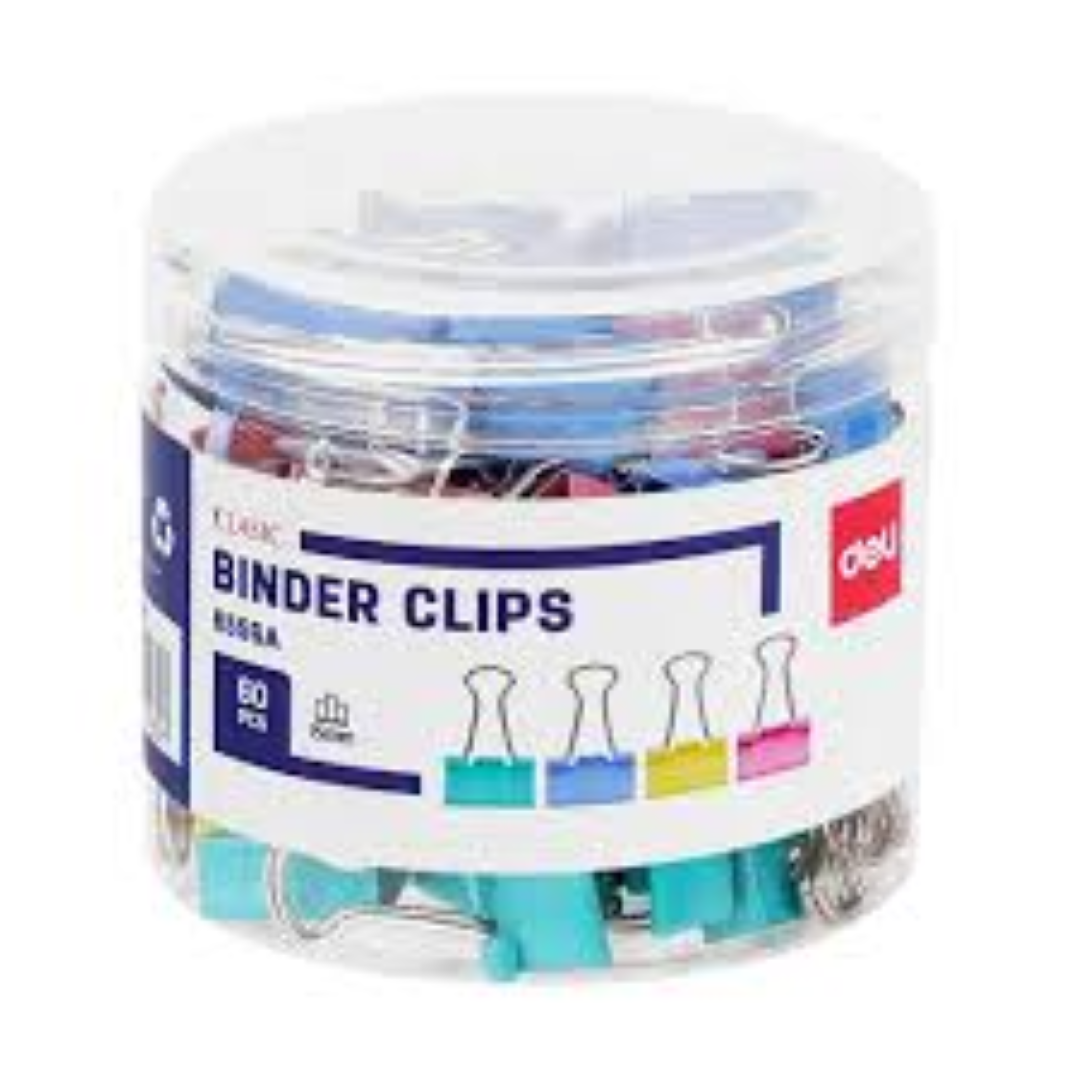 DELI COLOUR BINDER CLIPS 15MM 8586